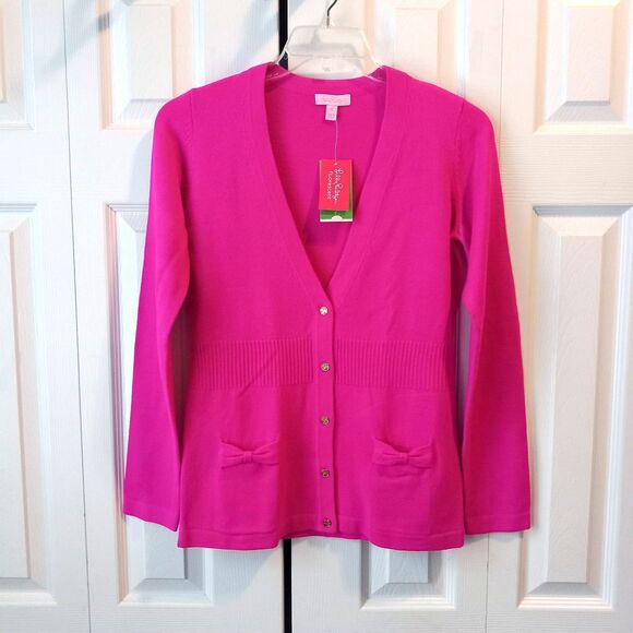 Lilly Pulitzer Size M Daisy Cardigan Mambo Pink NEW WITH TAG NWT - Picture 1 of 6